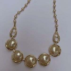 Vintage Adjustable Length Choker up to 18" with Large Faux Pearls